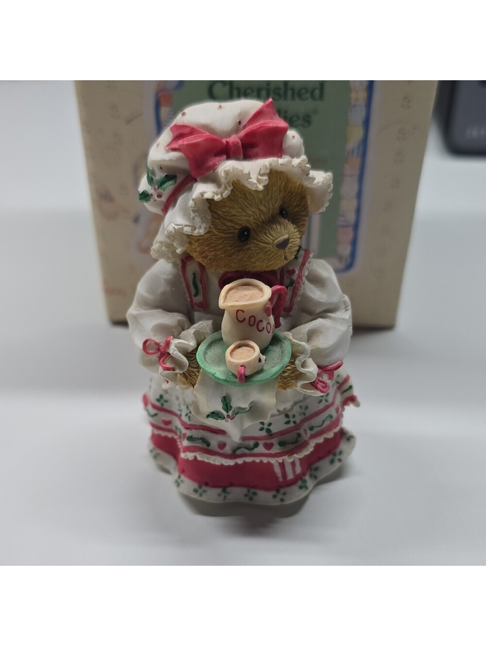 Cherished Teddies 1995 Holly Cup of Homemade Love #141119 Figurine In Box